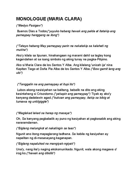 maria clara monologue|Maria Clara Monologue .